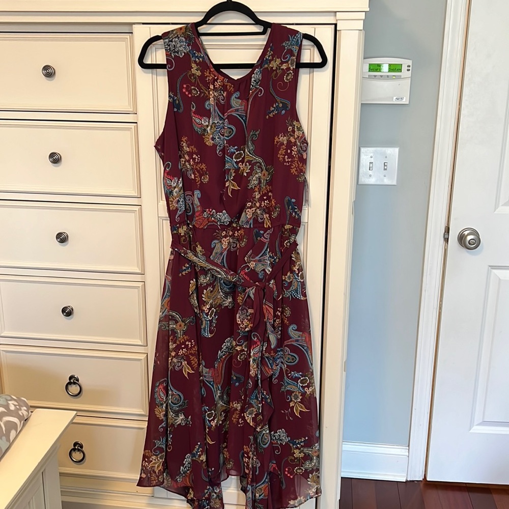 Wine paisley dress